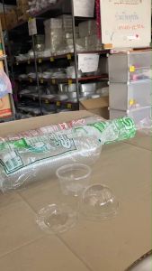 ถ้วย 100 กรัม (g) เรียบใส ปาก 95 mm. ยี่ห้อฮอร์นบอย แพคละ 50 ใบ