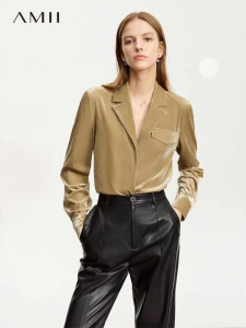 AMII | Monochrome Stretch Velvet Shirt