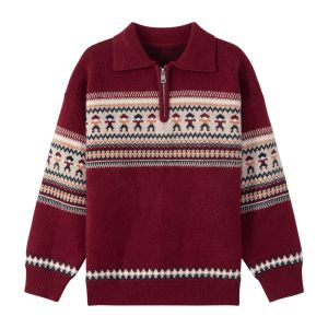 zosee | Kids Boys Fashion Red Polo Knitwear Sweater