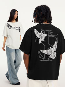 STK Small Town Kid | Lace Dove Embroidery Print Short Sleeve T-Shirt