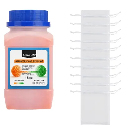 Orange Indicating Silica Gel Beads (3-5mm) Reusable DesiccantRechargeable Moisture Absorber for 3D Printer Filament&Electronics