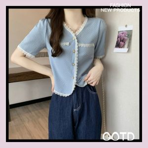 QKKshop ขายดี🌟เสื้อแฟชั่นหญิง เสื้อแขนสั้นงานดีมากดีไซน์สวยเก๋ งานกระดุมหน้าผ้านุ่มเบาสบายราคาถูกมากแม๊ต้องมีแล้วปะ🥳