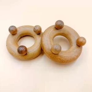 Dụng Cụ Vòng 3 Bi Bằng Gỗ Bách Xanh Có 2 Mặt Cao Cấp - Ấn Huyệt Mát Xa