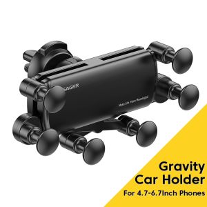 EssagerUniversal 6 Points Solid Fold Car Phone Holder Gravity Car Holder For Phone In Car Air Vent Clip Mount Smartphone Holder