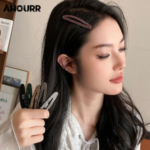 คลิปผม Rhinestone รูปวงรี Bangs คลิป BB แฟชั่นที่เรียบง่าย AHOURR