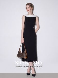 SHANGSHA | Unique Style Elegant Color Block Sleeveless Dress