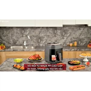 Nồi chiên không dầu 65 lít nhập khẩu FUJIHOME A6GG Công suất 1600W - Nhìn được thực phẩm bên trong - Bảo hành 18 tháng