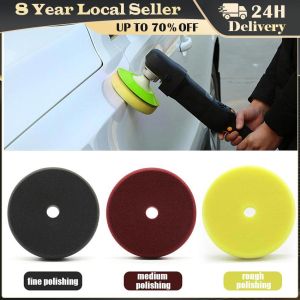 3PCS 6/7 Inches Diamond Flexible Wet & Dry Polishing Pads 3 Step Floor Polish for Stone Marble Tile 6/7 Inch Sponge Car Polisher Waxing Pads Buffing Kit for Boat Car Polish Buffer Wheel Polishing Removes Scratches Polishing