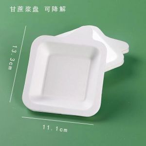 Disposable Paper Plates Bowls Trays Cake Serving Platter Long Rectangle round Independently Packaged Eco-Friendly Tableware