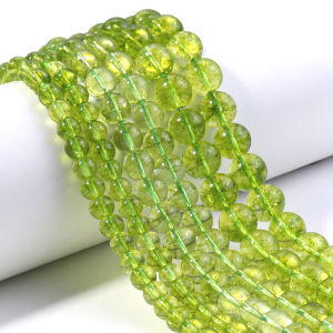 Green Peridot Stone Glass Beads Round Loose Spacer Beads For Jewelry Making Diy Charms Bracelet Accessories 6/8/10mm