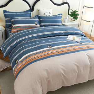 Thickened Pure Cotton Bedding Cover Single Piece 1.8m Size Double Bed Autumn Winter Warm Flannel Bedding Covers Geometric Pattern
