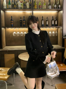 เพลง Zhengen สวยไม่ซ้ําใคร ลูกไม้ ชุดตัดแต่งสําหรับผู้หญิง ฤดูใบไม้ร่วง 2024 คอกลมแขนยาวปุ่มขึ้น ทันสมัย นักเรียน ชุด