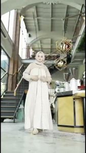 MYREDO - Gamis Maxi Wanita Bahan Moscrepe Kombi Brukat Gliter Munira