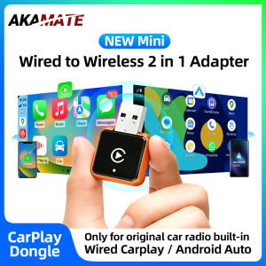 Wireless Mini CarPlay Dongle Wired to Wireless CarPlay Android Auto 2IN1 Adapter Bluetooth USB Type-C for VW Toyota Audi Volvo