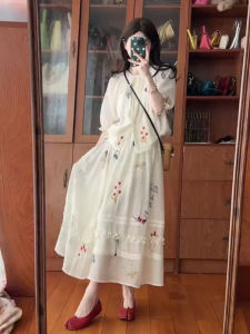 Karrar betsey | Elegant French Style Floral A-line Dress