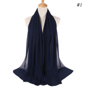 Muslim Chiffon Hijab Scarf Women Long Solid Color Head Wrap For Women Hijabs Scarves Ladies Muslim Veil Jersey Hijabs