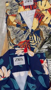 Đồ bộ đi biển nam MISFIT gồm áo sơ mi họa tiết quần short kaki chất mềm co giãn XANHDEN