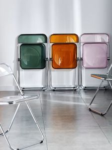 Fashion Transparent home and durable chair Home chair Nordic Transparent Crystal Folding Chair Dining Chair Makeup Chair Computer Chair Coffee Chair