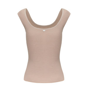 Moonmoi Romantic Synchronized Body Cooling Lace Patchwork Slimming Womens Shoulder Wrap T-Shirt Vest Original Design Summer Thin