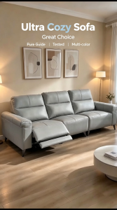 Recliner Sofa(FREE DELIVERY&INSTALL) Type NC9523 Cowhide Leather Sofa Genuine Leather Sofa USB Sofa