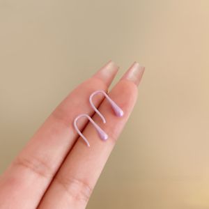 ต่างหูรูปหยดน้ำทรง U ทำจากเซรามิกสีสันสดใส ต่างหูแบบไม่ต้องถอดในช่วงนอน เครื่องประดับแฟชั่นสำหรับผู้หญิง