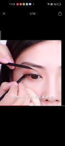 Ultra-fine Eyebrow And Eyeliner Brush Slanted Eyebrow Modification Brush Lying Silkworm Brush / 超细刀锋眉刷眼线刷 卧蚕刷 斜扁角眉刷勾勒眼线
