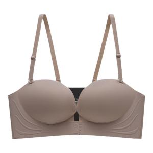 MiiOW | เสื้อชั้นในสตรีแบบไม่มีสายรัด เสื้อชั้นในแบบเกาะอกป้องกันการลื่นไหล ดีไซน์ด้านหลังสวยงาม เสื้อชั้นในแบบมีซิป ไร้รอยตะเข็บ