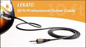 LEKATO Guitar Cable Noiseless 3M 6.35mm Jack To 6.35mm 1/4 Instrument Cable Wire Cord Guitar Cable Jack