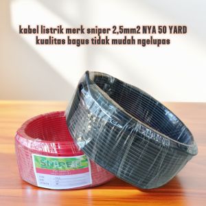 KABEL LISTRIK TEMBAGA SNIPER 2.5MM2 50 YARD kabel tunggal Kabel yang biasanya untuk keperluan Instalasi Listrik perumahan Kualitas Bagus.. tidak mudah terkelupas menjadikan pilihan yg cocok untuk anda.