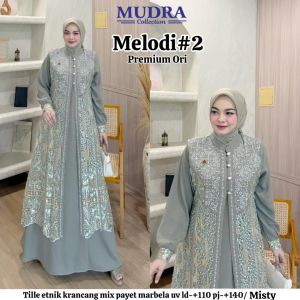 Dress Melodi #2 Premium Ori – Tille Etnik Krancang Mix Payet Marbella Long Dress Mewah Busui & Wudhu Friendly