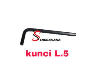 KUNCI L 5  / NO 5 5MM BAJA  HITAM UNTUK BAUT L DIAMETER  6MM