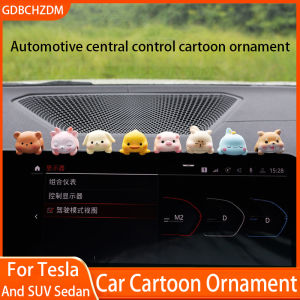 Creative Resin Car Center Console Navigator Screen Lying Kitten Animal Decoration Computer Display Fawn Model Pig Bear Toy Gift