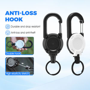 1pcs Retractable Carabiner Wire Rope Buckle Keychain Anti Theft Metal Easy to pull Buckle Anti Lost