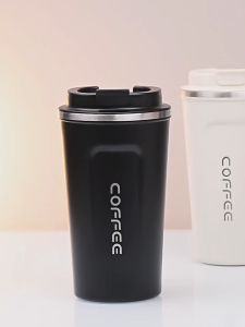 OUTDOORMORE 380ml/510ml Stainless Steel Coffee Mug Vacuum Insulation With Double Lid Travel Tea Mug
