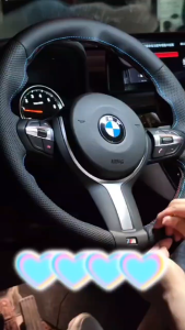 BMW Custom Fit Steering Wheel Cover-bungkus kulit Microfibre tangan untuk F87 M2 F80 M3 F82 M4 M5 X5 M X6 M F30 M Sport (sesuai tepat)