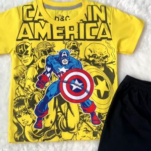 Setelan anak laki laki Fullprint Captain kuning / Baju anak / Baju murah / COD