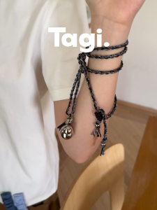 Tagi. Hulu Necklace  Adjustable Gourd Metal Long Niche Color Braided Rope Necklace