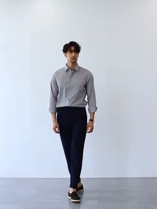 MR Casual Shirts For Men Plus Size Long Sleeve Slim Fit Plain Fashion Tops Professional Office Formal Work Shirt Business Clothes 3002