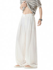 OULUDE | Summer Tencel Linen-Style Wide-Leg Casual Pants