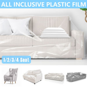 Waterproof Sofa Cover PE Transparent Furniture Dustproof Covers 1/2/3/4 Seat Couch Protection Cover Cat Dog Scratch Protector