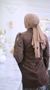 FREE HIJAB Kebaya Fuji Payet bahan Tille Spinggel  Premium setelan rok songket terbaru