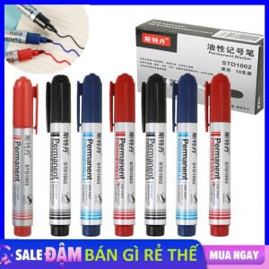 Combo 10 Cây Bút Lông Dầu 1 Đầu Loại To Không Trôi Dùng Viết Bảng Đánh Dấu Tô Vẽ Mực Đều Đẹp - Viết Lông Dầu 3 Màu Xanh Đỏ Đen Ghi Mã Sản Phẩm