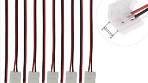 Dây Nối Đèn LED Dải Đơn Sắc 8-10mm 2 Chân 3528 5050 Không Cần Hàn Mạch PCB Không Cần Hàn Dây Phụ Kiện Băng Dính COB Cho Đèn LED 12V