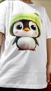Kaos Pria 3 Dimensi Motif Animasi Penguin Cut Tshirt Oblong Katun 24s H043 By Hans & co