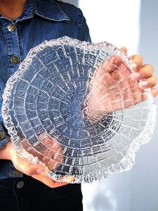 ชามแก้วสไตล์ญี่ปุ่นย้อนยุคใสสำหรับตกแต่งบ้าน ชามขนมปังแห้ง ชามลูกแพร์ ชามขนมปัง ชามดอกไม้ ชามขนมปังสีสันสดใส