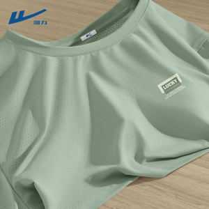 Mens Short Sleeve T-Shirt Quick Dry Ice Silk Training Fitness Top Summer Fashion Urban Style round Neck Regular Fit Tee