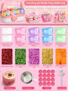 DIY Gel Wax Making Mold Kit Cat Paw Shaped Stress Relief For Children