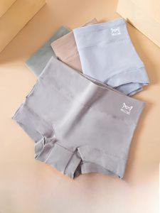 miiow | Pure Cotton Mid High Waist Womens Briefs Anti-bacterial Seamless Anti-exposure Safety Pants Flat Angle Underwear For Ladies