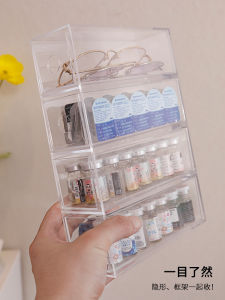 ลิ้นชักอะคริลิคกล่องเก็บคอนแทคเลนสำหรับหอพักชั้นวางเครื่องสำอางลิปสติกอายแชโดว์