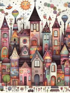 Kayou | Jigsaw Puzzles 500/1000/1200/2000 PCS DIY Tale Town Pattern Puzzles Decompression Toys for Adults Family Games Home Decor